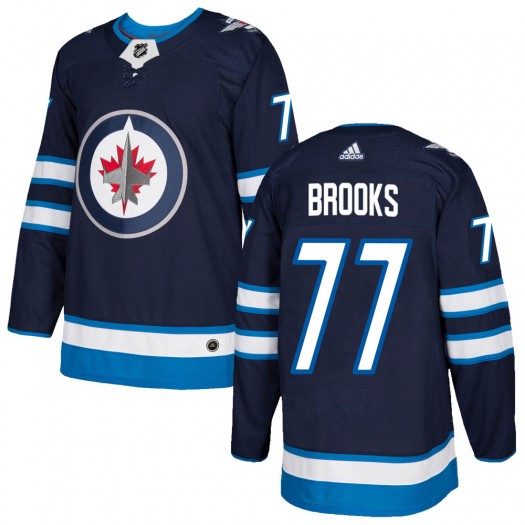 Adam Brooks Winnipeg Jets Men's Adidas Authentic Navy Home Jersey