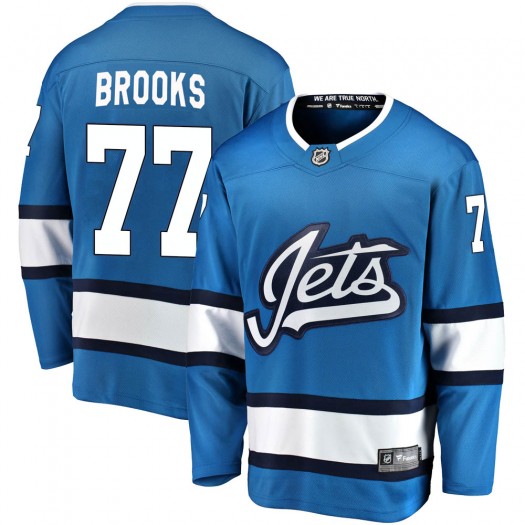 Adam Brooks Winnipeg Jets Men's Fanatics Branded Blue Breakaway Alternate Jersey