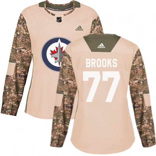 Adam Brooks Winnipeg Jets Women's Adidas Authentic Camo Veterans Day Practice Jersey