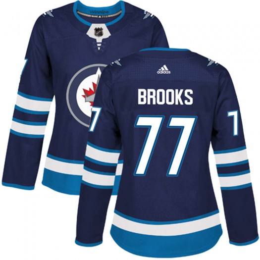 Adam Brooks Winnipeg Jets Women's Adidas Authentic Navy Home Jersey