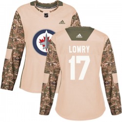 Adam Lowry Winnipeg Jets Women's Adidas Authentic Camo Veterans Day Practice Jersey