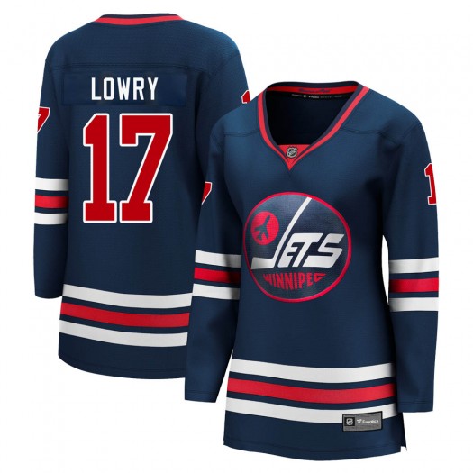Adam Lowry Winnipeg Jets Women's Fanatics Branded Premier Navy 2021/22 Alternate Breakaway Player Jersey