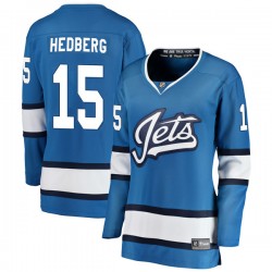 Anders Hedberg Winnipeg Jets Women's Fanatics Branded Blue Breakaway Alternate Jersey