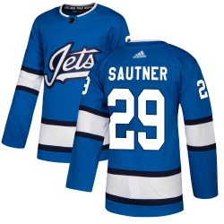 Ashton Sautner Winnipeg Jets Men's Adidas Authentic Blue Alternate Jersey