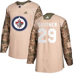 Ashton Sautner Winnipeg Jets Men's Adidas Authentic Camo Veterans Day Practice Jersey