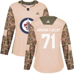 Axel Jonsson-Fjallby Winnipeg Jets Women's Adidas Authentic Camo Veterans Day Practice Jersey