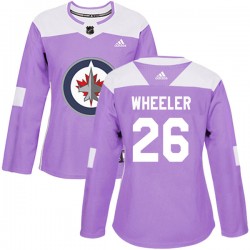 Blake Wheeler Winnipeg Jets Women's Adidas Authentic Purple Fights Cancer Practice Jersey