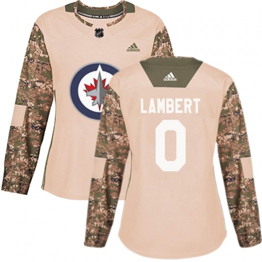 Brad Lambert Winnipeg Jets Women's Adidas Authentic Camo Veterans Day Practice Jersey