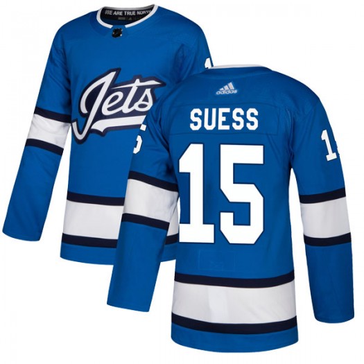 C.J. Suess Winnipeg Jets Youth Adidas Authentic Blue Alternate Jersey