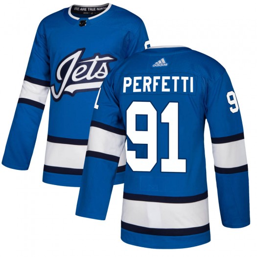 Cole Perfetti Winnipeg Jets Men's Adidas Authentic Blue Alternate Jersey
