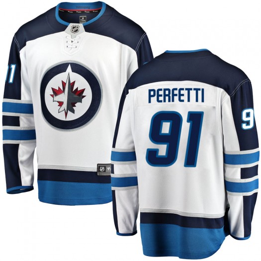 Cole Perfetti Winnipeg Jets Men's Fanatics Branded White Breakaway Away Jersey