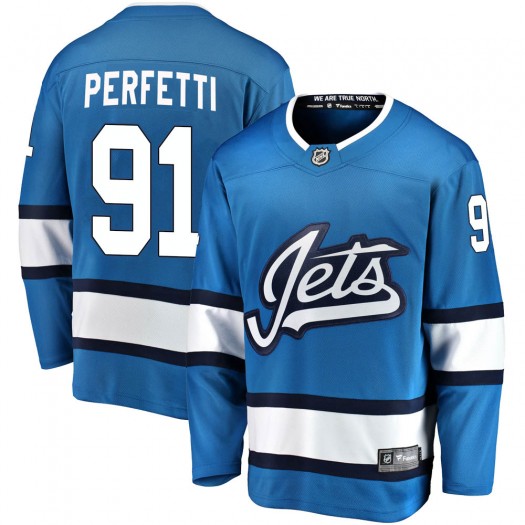 Cole Perfetti Winnipeg Jets Youth Fanatics Branded Blue Breakaway Alternate Jersey