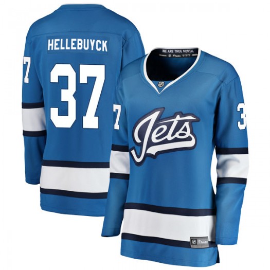 Connor Hellebuyck Winnipeg Jets Women's Fanatics Branded Blue Breakaway Alternate Jersey