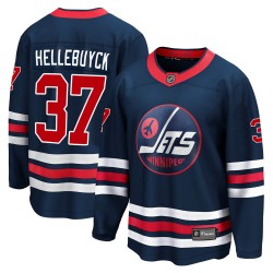 Connor Hellebuyck Winnipeg Jets Youth Fanatics Branded Premier Navy 2021/22 Alternate Breakaway Player Jersey