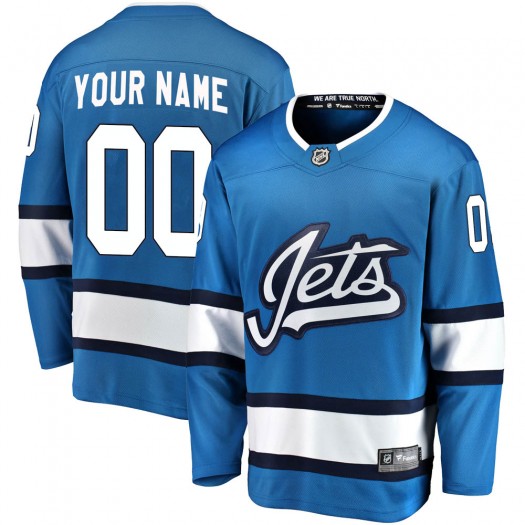 Custom Winnipeg Jets Men's Fanatics Branded Blue Breakaway Alternate Jersey