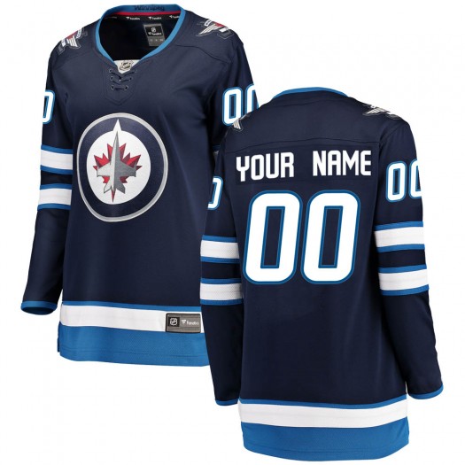 Custom Winnipeg Jets Women's Fanatics Branded Blue Breakaway Home Jersey
