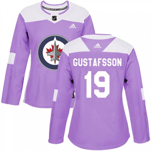 David Gustafsson Winnipeg Jets Women's Adidas Authentic Purple Fights Cancer Practice Jersey