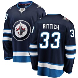 David Rittich Winnipeg Jets Men's Fanatics Branded Blue Breakaway Home Jersey