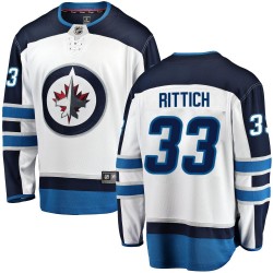 David Rittich Winnipeg Jets Men's Fanatics Branded White Breakaway Away Jersey