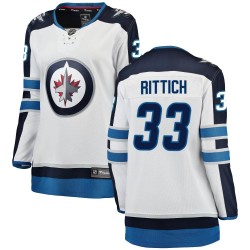 David Rittich Winnipeg Jets Women's Fanatics Branded White Breakaway Away Jersey
