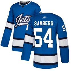 Dylan Samberg Winnipeg Jets Men's Adidas Authentic Blue Alternate Jersey