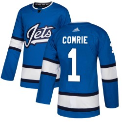 Eric Comrie Winnipeg Jets Men's Adidas Authentic Blue Alternate Jersey