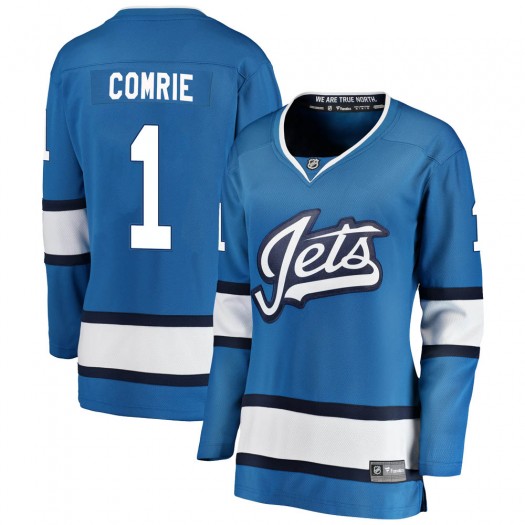 Eric Comrie Winnipeg Jets Women's Fanatics Branded Blue Breakaway Alternate Jersey