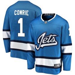 Eric Comrie Winnipeg Jets Youth Fanatics Branded Blue Breakaway Alternate Jersey