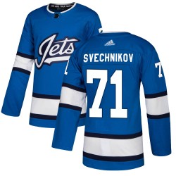 Evgeny Svechnikov Winnipeg Jets Men's Adidas Authentic Blue Alternate Jersey