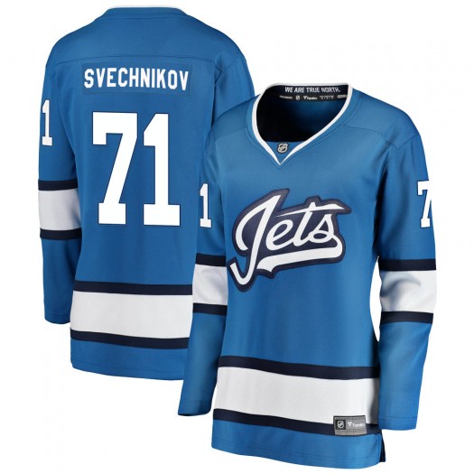 Evgeny Svechnikov Winnipeg Jets Women's Fanatics Branded Blue Breakaway Alternate Jersey
