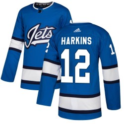 Jansen Harkins Winnipeg Jets Men's Adidas Authentic Blue Alternate Jersey
