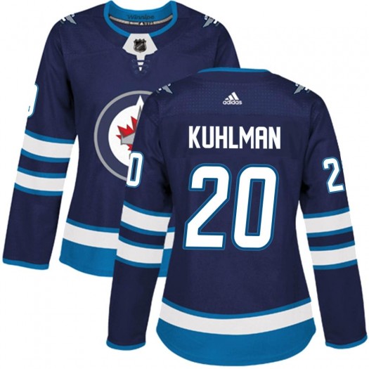 Karson Kuhlman Winnipeg Jets Women's Adidas Authentic Navy Home Jersey