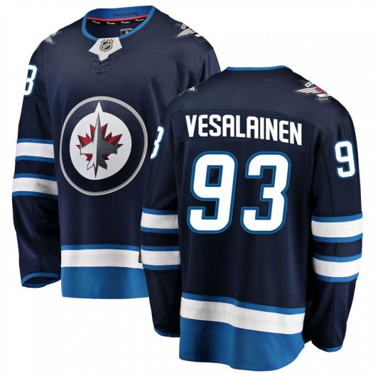 Kristian Vesalainen Winnipeg Jets Youth Fanatics Branded Blue Breakaway Home Jersey