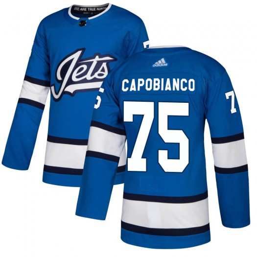 Kyle Capobianco Winnipeg Jets Youth Adidas Authentic Blue Alternate Jersey