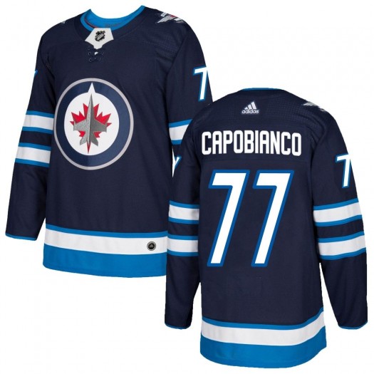 Kyle Capobianco Winnipeg Jets Youth Adidas Authentic Navy Home Jersey