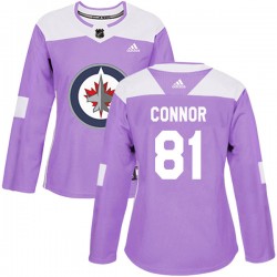 Kyle Connor Winnipeg Jets Women's Adidas Authentic Purple Fights Cancer Practice Jersey