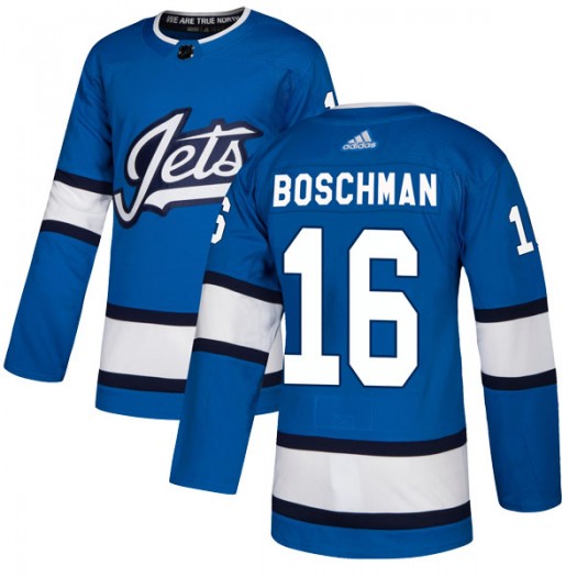 Laurie Boschman Winnipeg Jets Men's Adidas Authentic Blue Alternate Jersey