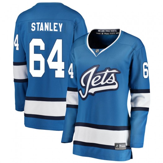 Logan Stanley Winnipeg Jets Women's Fanatics Branded Blue Breakaway Alternate Jersey