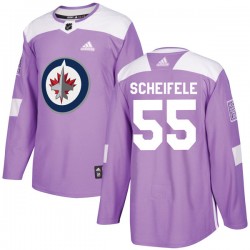 Mark Scheifele Winnipeg Jets Youth Adidas Authentic Purple Fights Cancer Practice Jersey