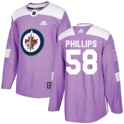 Markus Phillips Winnipeg Jets Youth Adidas Authentic Purple Fights Cancer Practice Jersey
