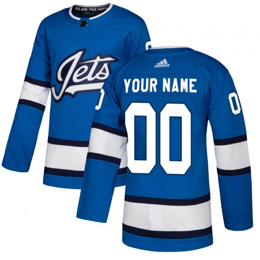 Men's Adidas Winnipeg Jets Customized Authentic Blue Alternate Jersey