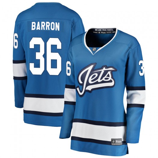 Morgan Barron Winnipeg Jets Women's Fanatics Branded Blue Breakaway Alternate Jersey