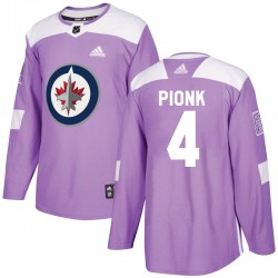 Neal Pionk Winnipeg Jets Men's Adidas Authentic Purple Fights Cancer Practice Jersey