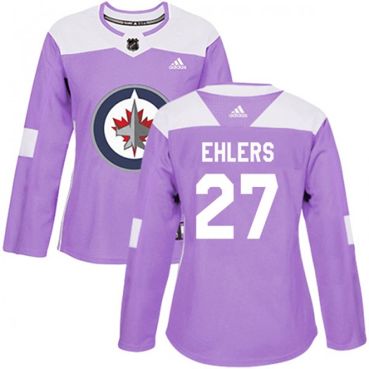 Nikolaj Ehlers Winnipeg Jets Women's Adidas Authentic Purple Fights Cancer Practice Jersey