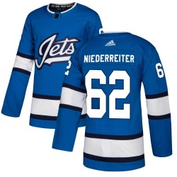 Nino Niederreiter Winnipeg Jets Men's Adidas Authentic Blue Alternate Jersey