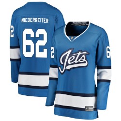 Nino Niederreiter Winnipeg Jets Women's Fanatics Branded Blue Breakaway Alternate Jersey