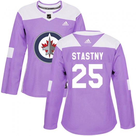 Paul Stastny Winnipeg Jets Women's Adidas Authentic Purple Fights Cancer Practice Jersey