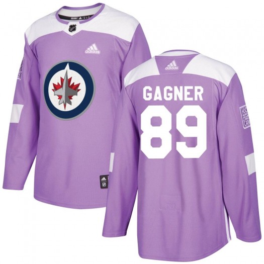 Sam Gagner Winnipeg Jets Youth Adidas Authentic Purple Fights Cancer Practice Jersey