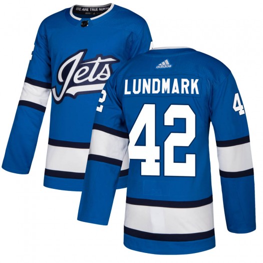 Simon Lundmark Winnipeg Jets Men's Adidas Authentic Blue Alternate Jersey
