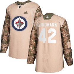 Simon Lundmark Winnipeg Jets Men's Adidas Authentic Camo Veterans Day Practice Jersey